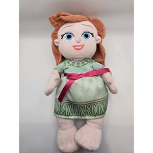 Disney Parks Babies Frozen Anna Plush Doll Satin Dress Embroidered 12 Inch